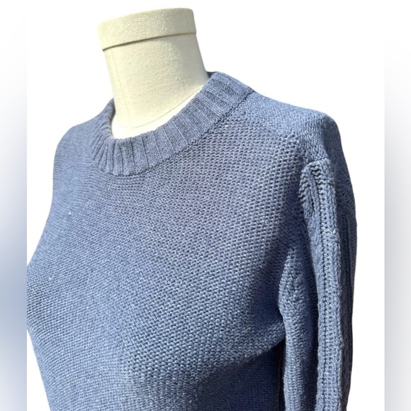 Toad & Co Cambridge Cable Crewneck sweater in denim blue, Extra Small, XS - Picture 4 of 13